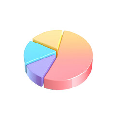 Obraz premium A chart icon in 3D style, isolated on white or transparent background cutout.