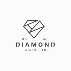 Naklejka premium Diamond jewelry Logo, jewelry shop business identity, emblem, creative design