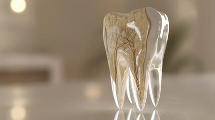 A three-dimensional model of the tooth.