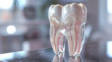 A three-dimensional model of the tooth.