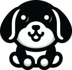vector, isolated black silhouette of a dog