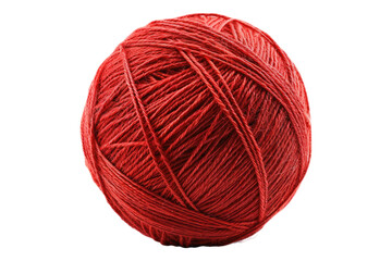 A Ball of red thread isolated on transparent background