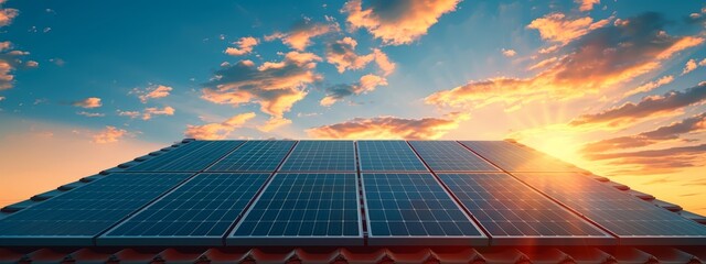  A towering structure adorned with numerous solar panels along its sides, bathed in sunlight breaking through clouds