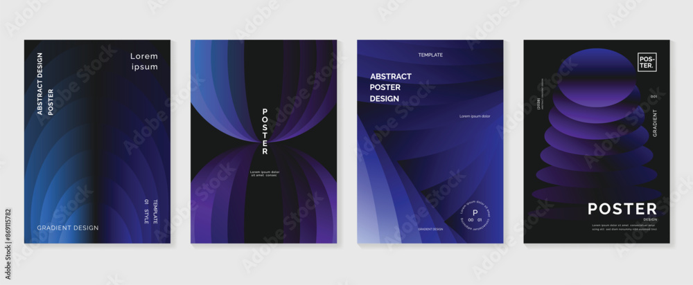 Canvas Prints modern gradient poster background vector set. minimalist style cover template with vibrant perspecti