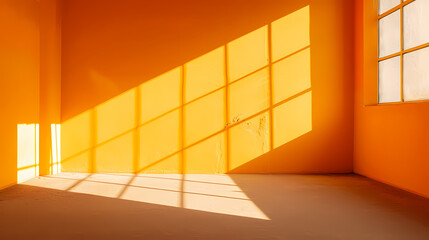 Obraz premium 3D rendering of bright yellow empty room