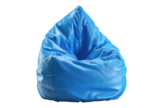 Blue bean bag armchair isolated on transparent background - Powered by Adobe