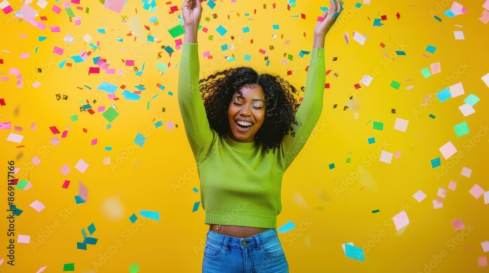 Canvas Prints The joyous woman celebrating