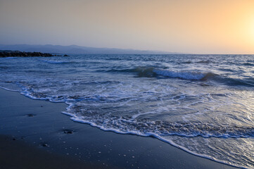 sunset over the Mediterranean Sea on the island of Cyprus, Cyprus