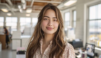 Fototapeta premium Professional Female with Brown Eyes in Office