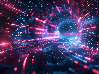 Fototapeta premium Futuristic Gradient Abstract Particles Battle Versus Sports Background Design