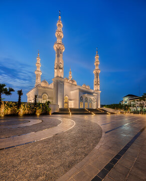 The majestic At-Thohir Mosque taken at dawn in South Jakarta, Indonesia