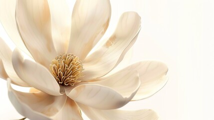 Obraz premium A close-up, high-resolution photograph captures the exquisite beauty of a magnolia flower, showcasing its intricate details and delicate petals