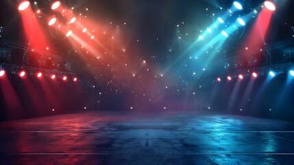 Obraz premium Intense Versus VS Battle Banner with Dramatic Spotlights and Clear Background