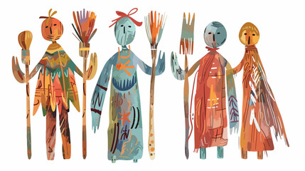 Fototapeta premium Wooden puppet Painter Art Tool. Vector illustration 