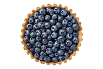 Blue berry tart isolated on transparent background