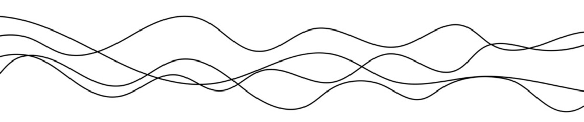 Fototapeta premium Thin curved wavy lines