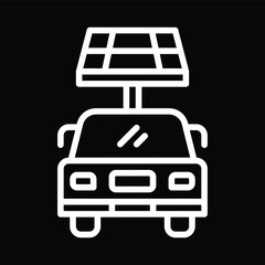 Electric Car with Solar Panel Roof Icon