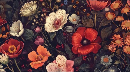Illustration of floral textures with detailed depictions showcasing unique surfaces and intricate patterns.