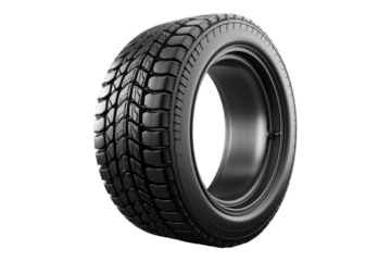 Car tire isolated on transparent background