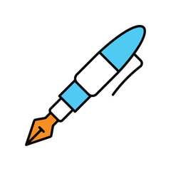 fountain pen icon with white background vector stock illustration