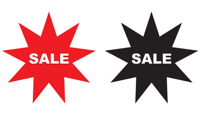 Fototapeta premium Red and black Sale Tag. Vector illustration. EPS 10