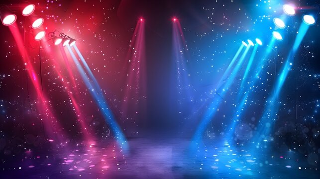 Dramatic Versus VS Screen Banner with Spotlights and Neon Beams for Battle or Comparison
