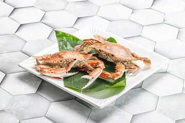 Yummy boiled crab in the plate