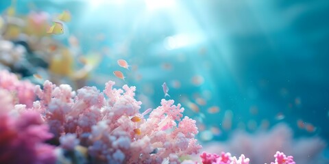 Vibrant underwater scene with colorful sea life coral reef and marine plants. Concept Underwater Photography, Colorful Marine Life, Coral Reefs, Underwater Plants