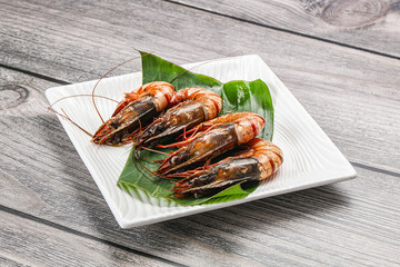 Cooked tiger prawn in the pate