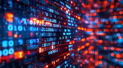 An abstract closeup of digital encryption codes and binary patterns overlaying a digital interface symbolizing the fusion of fIKI