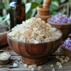 Close-Up of Sodium Benzoate Crystals- A detailed macro shot of sodium benzoate crystals, showcasing their unique structure and reflective surfaces.