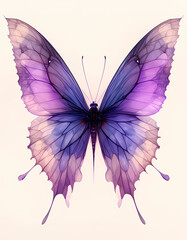 Purple watercolor butterfly