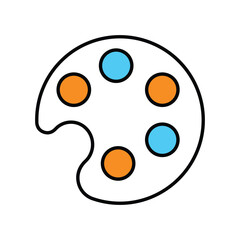 color palette icon with white background vector stock illustration