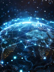 Digital Globe Depicting Global Connectivity and High Speed Data Transfer