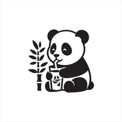 Vector symbol of a panda
