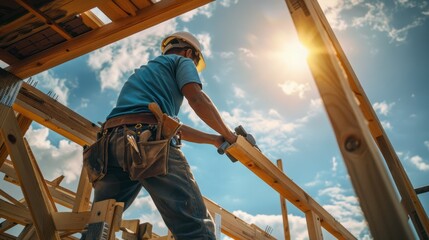 The Construction Worker Framing Roof