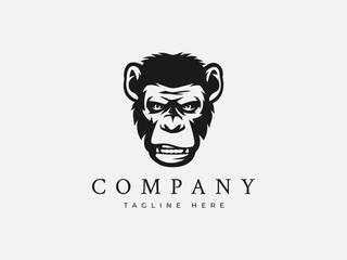 monkey logo vector illustration, ape logo template