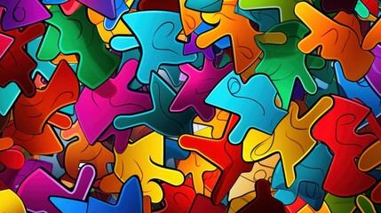 Vibrant pop art background featuring comic speech bubble expressions and question marks. Isolated for versatile use.