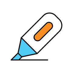 highlighter icon with white background vector stock illustration