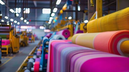 Fototapeta premium Production of various fabrics in a factory