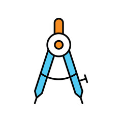 compass icon with white background vector stock illustration