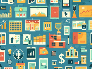 Flat Style Abstract: Vector Illustration of Diversified Investment Portfolio