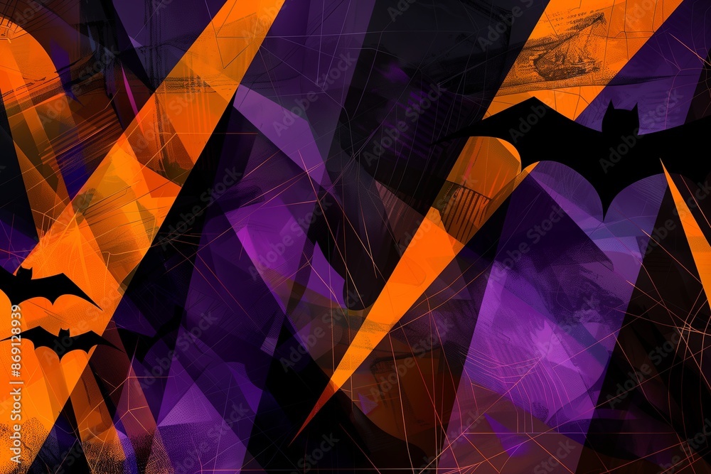 Poster Abstract geometric pattern with colorful triangles and hexagons, perfect for modern and trendy