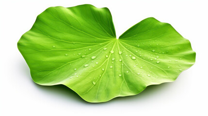 Stunning lotus leaf isolated on a white background for a fresh and peaceful vibe.