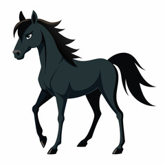 horse silhouette isolated on white