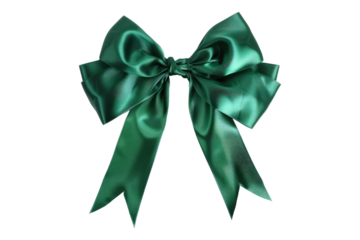 Green bow tie isolated on transparent background