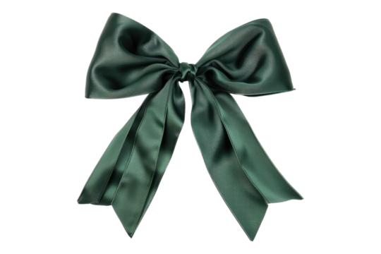 Green bow tie isolated on transparent background - Powered by Adobe