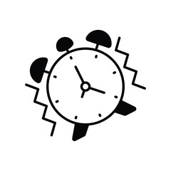 alarm clock icon with white background vector stock illustration