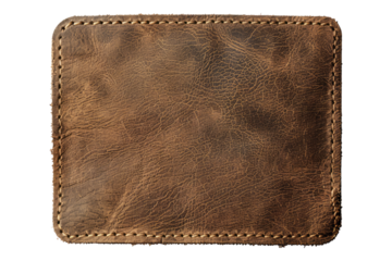 Leather label isolated on transparent background
