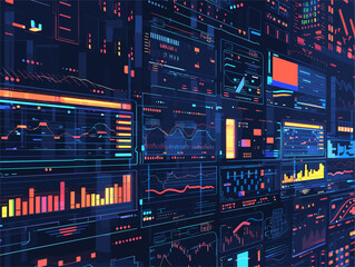 Obraz premium Stock Market Rollercoaster: A Pulsating Canvas of Financial Fluctuations